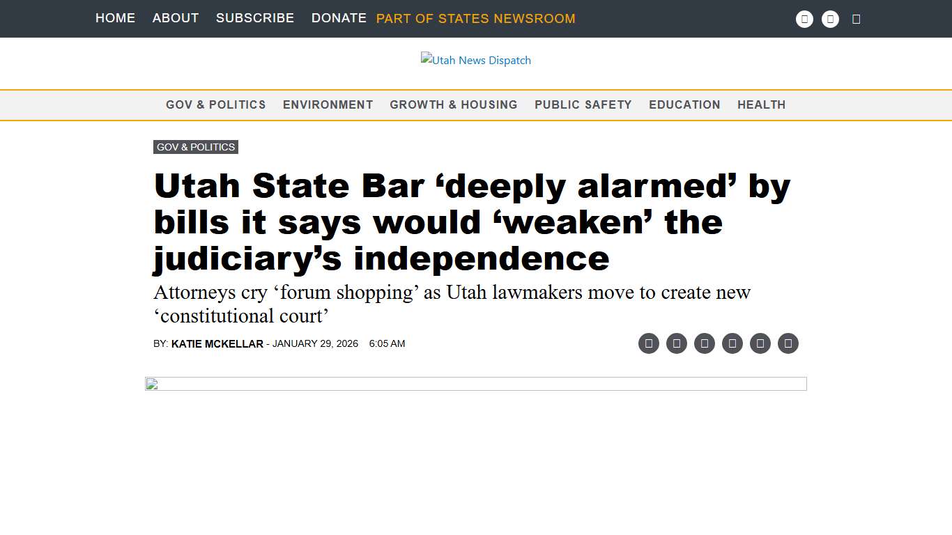 Utah State Bar ‘deeply alarmed’ by bills it says would ‘weaken’ the judiciary’s independence • Utah News Dispatch